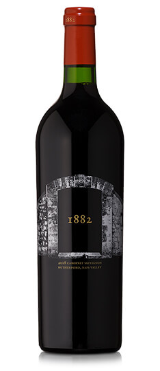 Bottle of 1882 Cabernet Sauvignon 2018 red wine.